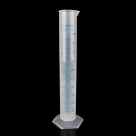 Hominas 1 Piece Transparent Blue Line Measuring Graduated Cylinder, Plastic Science Measuring Lab Test Tube Flask Liquid Measuring Tools for Laboratories Tests