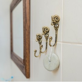 Ram Aries Hanger Organizer Hanger Racks. Handmade. For Kitchen Living Room Bathroom Bars Hotels. Rack hangers for hanging Coats Towels Keys Hats Purse Backpacks. Unique design. Brass