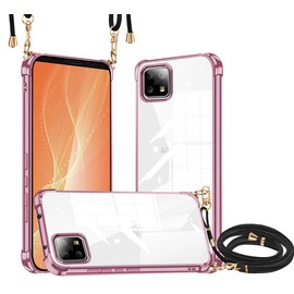 AQUOS sense4 Case, Clear Shoulder, New Korea, Cute, Thin, Lightweight, TPU Bumper, Plated, Shock-Resistant, SH-41A SH-53A SH-M15 SHG03 Cover, Neck Should, Crossbody Strap, 0.06 inch (1.5 mm),