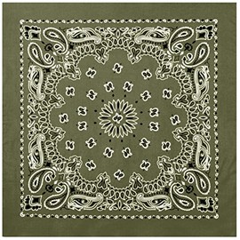 Rothco Trainmen Paisley Bandana – Extra-Large - 27" X 27" - Olive Drab