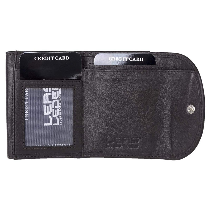 Mini Wallet LEAS in Real Leather, Brown - Mini Edition,
