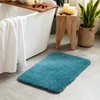 MIULEE Teal Bathroom Runner Rugs Soft Microfiber Bath Mat 24x48