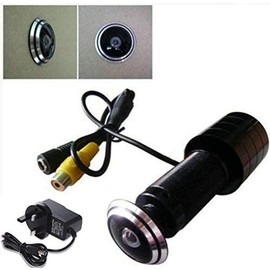 BW 1/3" CCD 600TVL Color Home Door Hole Eye Peephole Pinhole Viewer Security CCTV Camera Door Viewer for 25-30mm Thickness Door with Free UK Power
