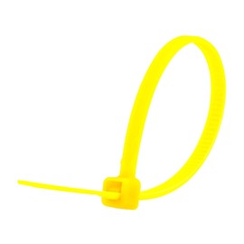 Secure 4 Inch Yellow 18 lb Miniature Nylon Cable Tie - 100 Pack