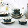 Pokini Porcelain Dinnerware Sets, 12 Piece Luxury China Plates and