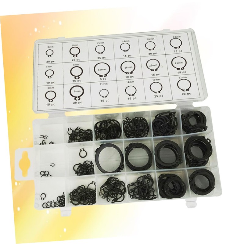iplusmile 18 Size Carbon Steel Retaining Ring Assortment Circlip Set