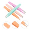 WOONEKY 4pcs Stainless Steel Eyebrow Tweezers Set Pointed Grooming Kit