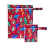 Set of 2 wet bags with cute children's motifs - waterproof, reusable, washable wet bag with zip and hanger, can be used as a bag and organiser for nappies and wipes, swimming items, dirty laundry,