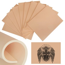 3mm Tattoo Practice Skins - 10-Pack Professional Thick Silicone Sheets (5.6"x7.5") - Realistic Tattoo Skin for Training, Perfect for Beginners & Artists - Durable Fake Skin for Machine Practice