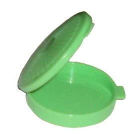 Tupperware Mini Clamshell Pill Keeper Round Pocket Container Spring Green