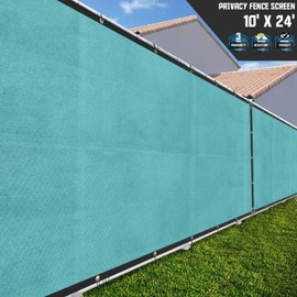 TANG Sunshades Depot Fence Privacy Screen 10'X24' Light Green Turquoise 180GSM Heavy Duty Commercial Windscreen Residential Fence Netting 88% Privacy Blockage with Excellent Airflow 3 Years Warranty