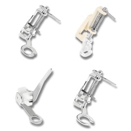 4Pcs Large Metal Darning, Free Motion Sewing Machine Presser Foot, Sewing Machine Accessories for Most Sewing Machines (Includes Close Toe, Open Toe, Quilting Foot, Embroidery Foot)