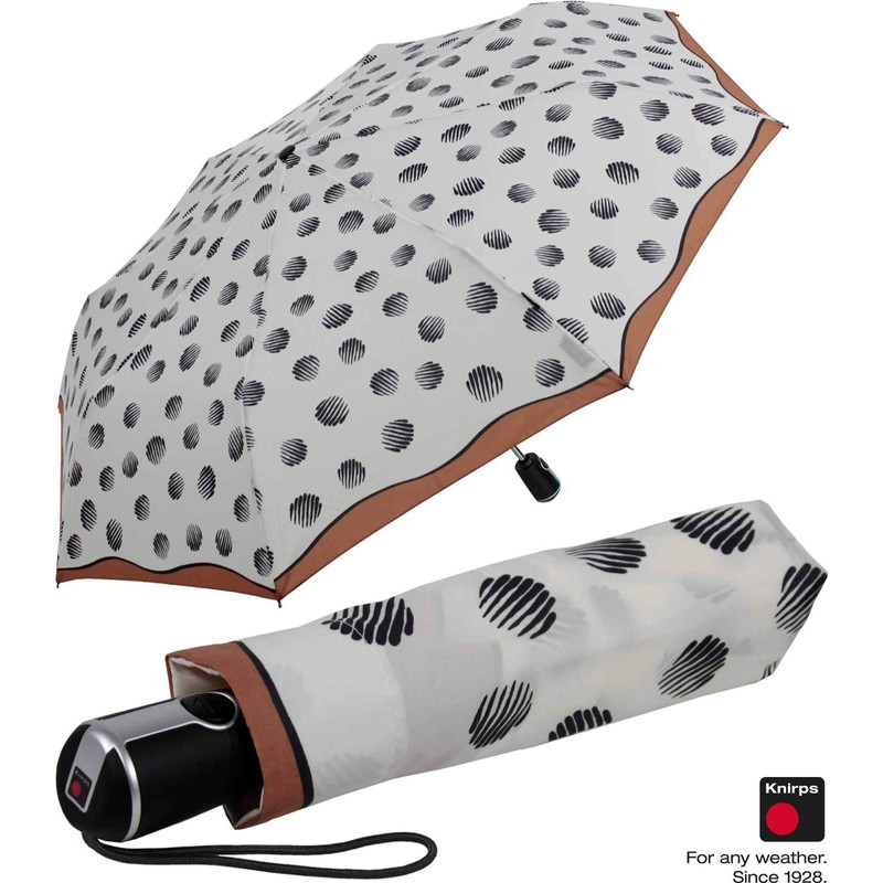 Knirps Comet Women's Folding Umbrella Large Duomatic UV Protection, cream,