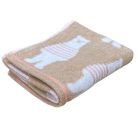 Imabari Towel Face Towel, 1 Sheet, Border Bear Pattern, 13.4 x 31.5 inches (34 x 80 cm), Made in Japan, Cute Animal Pattern, Fluffy, Water Absorbent, Kindergarten, Nursery School, Cute, Quick Drying,