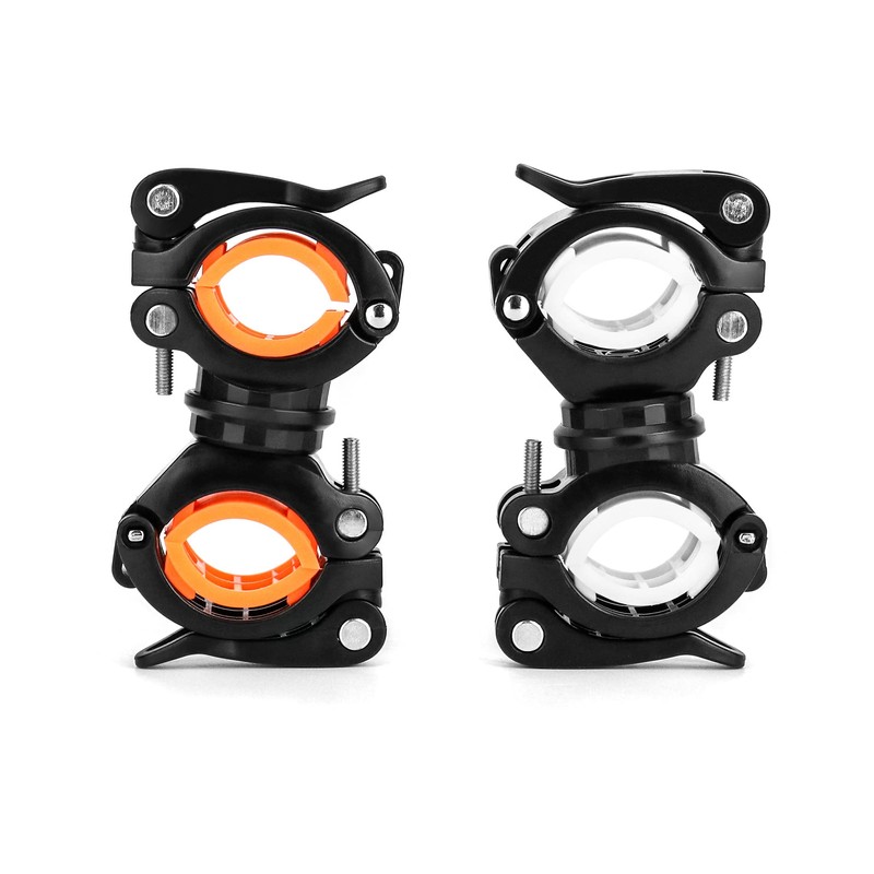 QWORK Pack of 2 Bicycle Light Holders, 360° Rotatable Light