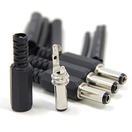 Ancable Replacement 4-Pack 5.5x2.5mm DC Male Plug Power Supply Ends Solder Type DIY DC Barrel Connector with Shrinkle Tube