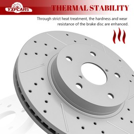 YXPCARS Ceramic Front Brakes Pad and Rotors Drilled Slotted Vented Replacement Disc Brake Kits for Subaru Legacy 2016 2017 2018 2019 2.5L