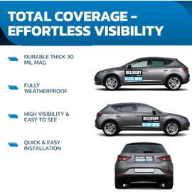 ArkWisdom Delivery Vehicle Car Magnet, Delivery Vehicle Signs for Car, Delivery Vehicle Magnet for Car, Flex Driver Car Signs 3 Piece Bundle