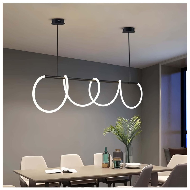 Huilefu Modern Led Chandelier,Pendant Light Remote Dimmable Hanging Light Ceiling
