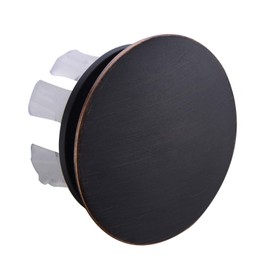 Orhemus Solid Brass Sink Overflow Cap Round Hole Cover for Bathroom Basin, Oil Rubbed Bronze Finish