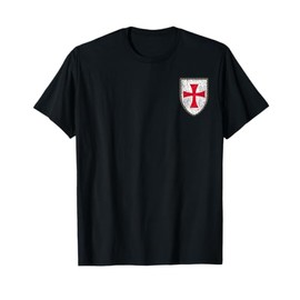 Knights Templar Shield Cross Crusades Side Print T-Shirt