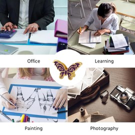 WAYUTO 4Pcs Butterfly Metal Binder Clips Paper Binder Clip Notebook Binder Clip Document Binder Clip Bill Binder Clip Decorative Binder Clips for Home Office School Decor Accessories Letter Purple