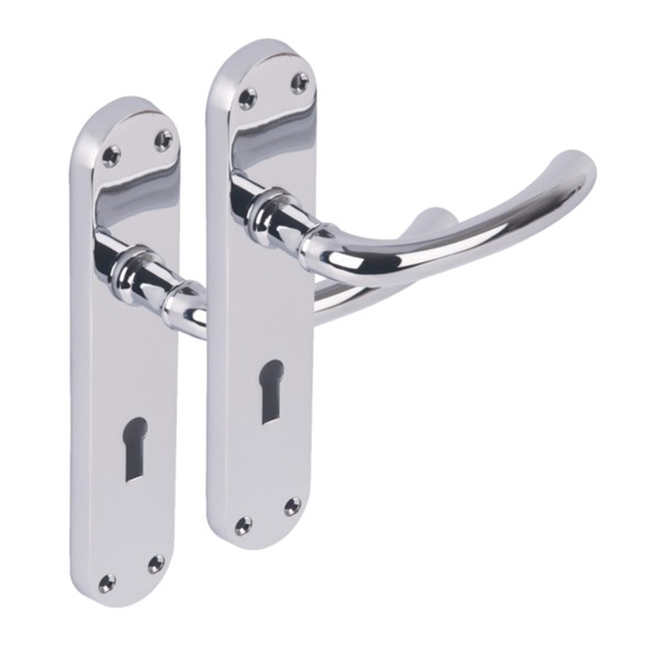 HANDLEZONE® 1 Pair of Avis Polished Chrome Lever Lock Door