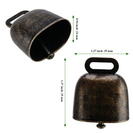MAHIONG 25 Pack Grazing Copper Bells, Small Metal Cow Bells Loud Bronze Bell, Small Brass Bell Anti Lost Bells for Cow Horse Sheep Cattle, Bronze Black