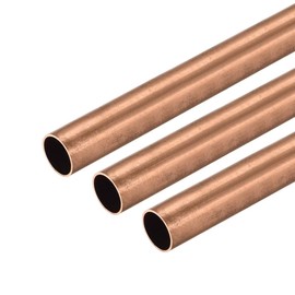 TA-VIGOR 3Pcs Copper Round Tube, 10mm OD 0.5mm Wall Thickness 300mm Long Straight Pipe Tubing for Hobbies, Crafts, Building Models, Building Decorations, Frames, Industrial, Gardening Products