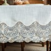 ARTABLE Lace Rectangular Tablecloths with Exquisite Macrame Border Clear Embroidered