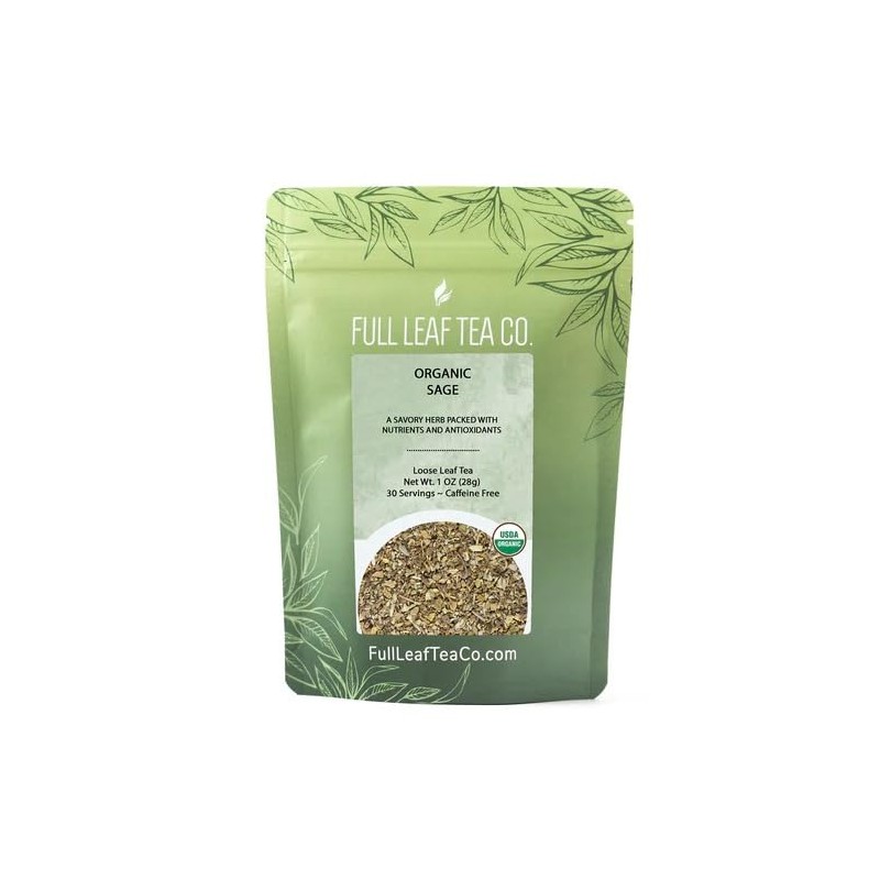 Organic Sage Loose Leaf Tea - 1oz Bag (Approx. 15