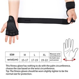 IKadiya Fitness Gloves, Training Gloves, Gym Gloves, Weightlifting Gloves, for Strength Training, Bodybuilding for Men and Women - M