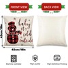 AUMA Set of 4 Christmas Throw Pillow Covers 18x18 inch