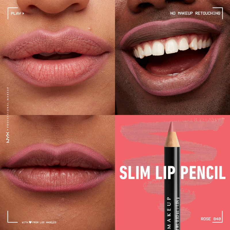 NYX PROFESSIONAL MAKEUP Slim Lip Pencil, Long-Lasting Creamy Lip Liner