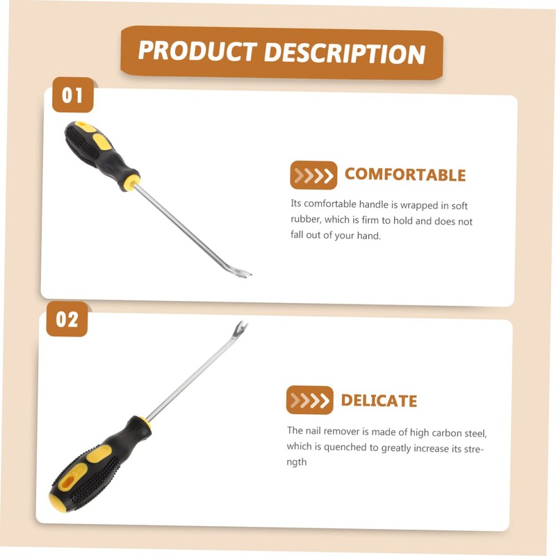 TEHAUX 2Pcs Nail Puller Tool with Shaped Fork Heavy Duty