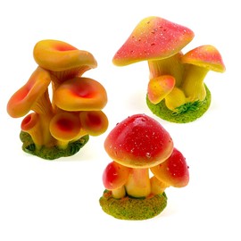 Aliotech 3pcs Mini Mushroom Figurines Mini Mushroom Figurines Lawn Garden Micro Decoration Statues Figurines for Garden Ornaments Plant Pots Bonsai Landscape Model Ornaments Decor