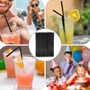 100Pcs Black Straws, Flexible Plastic Straws, Plastic Disposable Bendy Straws