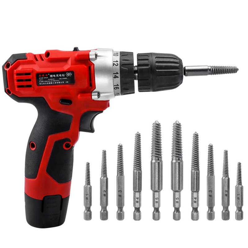 Eyech 10Pcs Broken Screw Extractor Set, Stripped Screw Extractor Drill