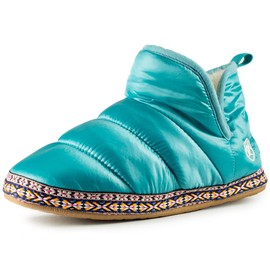 ARIAT Women's Indoor/Outdoor Warm Comfortable Crius Bootie Slippers with Sherpa Lining, Turquoise, Small