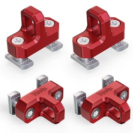 RENO Frontier Bed Rail Cleats, Bed Hooks Fits for Utili-Track Bed Rail System Tie Down Anchors Compatible with 2005-2026 Frontier / 2004-2025 Titan, Replaces OEM 999T7-ZV00A (Aluminum, Red, 4PCS)
