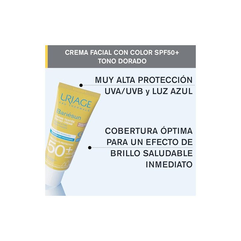 Uriage Bariésun crema SPF50+ color dorado 50 ml – protección