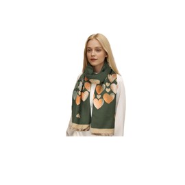 Sumato Scarf for Women Fall Winter Shawl Wraps Long Women Scarves Warm Soft Cashmere Feel Classic Heart Style Green