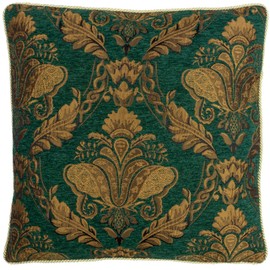 Paoletti Shiraz Cushion Cover,45 x 45cm, Emerald