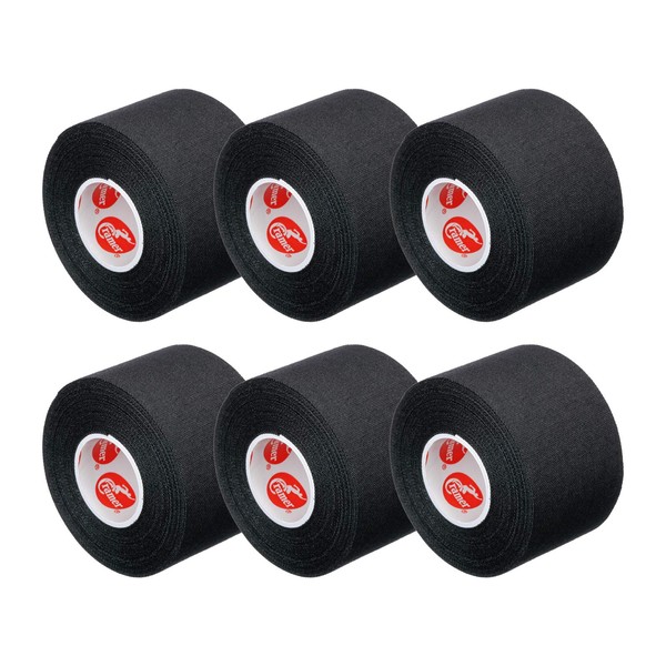 Cramer Team Black Easy Tear Athletic Tape for Ankle, Wrist, & Injury, Protect & Prevent Injuries, Promote Healing, Athletic Training Supplies, 1.5" X 10 Yard Roll, Colored AT Tape, pack of 6