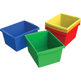 Storex Storage Bins, 10 5/8 x 15 5/8 x 8, 5 1/2 Gallon, Assorted Color, Plastic (61515U06C)