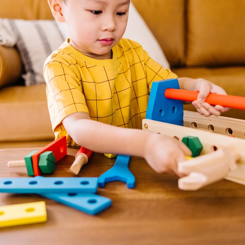 Melissa & Doug Take-Along Tool Kit Wooden Construction Toy (24