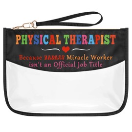 Physical Therapist Gifts for Women Physical Therapy Makeup Bag Physical Therapist Appreciation Gift Thanksgiving Christmas Birthday Gifts for PT Coworker Doctor Thank You Gift Clear Cosmetic Bag Pouch
