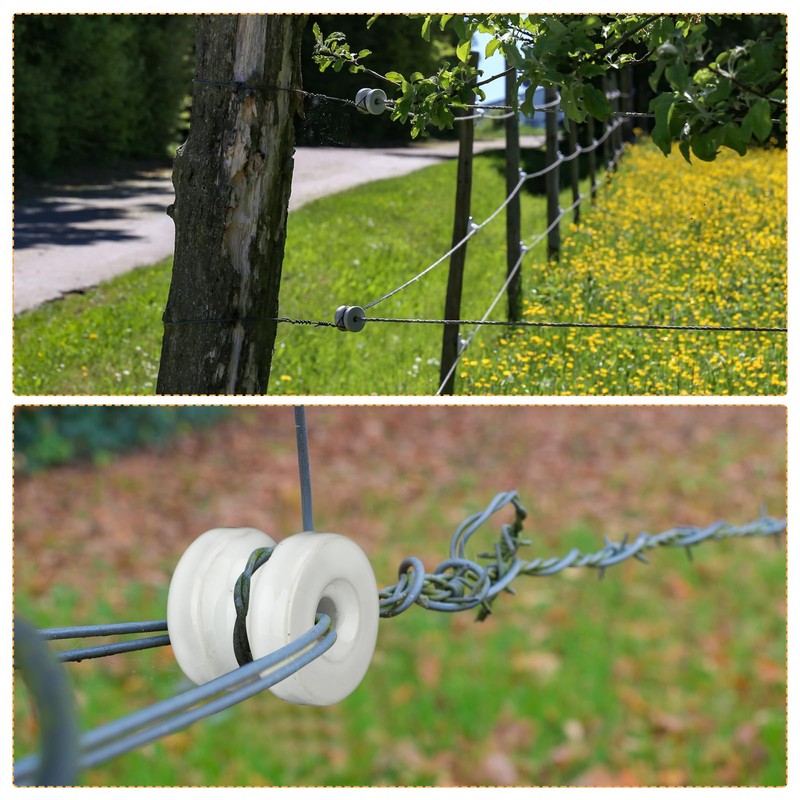 SiliFine 25 Pcs WP36 Corner Post Ceramic Fence Insulator Electric