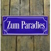 schilderkreis24 Tin Sign Funny Saying "Zum Paradies" Decorative Humour Gift