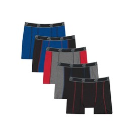 C9 Champion Boys' Performance Stretch Boxer Brief, Awesome Blue, Scarlet, Rockwood Gray Heather, New Ebony, M